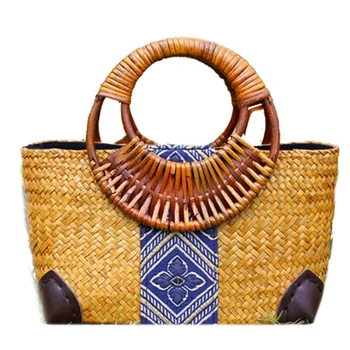 Beach Straw Bag Handmade Woven Handbag Vintage Handmade Rattan Handle Bag
Beach Straw Bag Handmade Woven Handbag Vintage Handmade Rattan Handle Bag