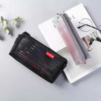 Black Simple 3D Transparent Gauze Pencil Case Storage Bag Students Portable Pen Bag Large Capacity Stationery Box for Boys Man
Black Simple 3D Transparent Gauze Pencil Case Storage Bag Students Portable Pen Bag Large Capacity Stationery Box for Boys Man