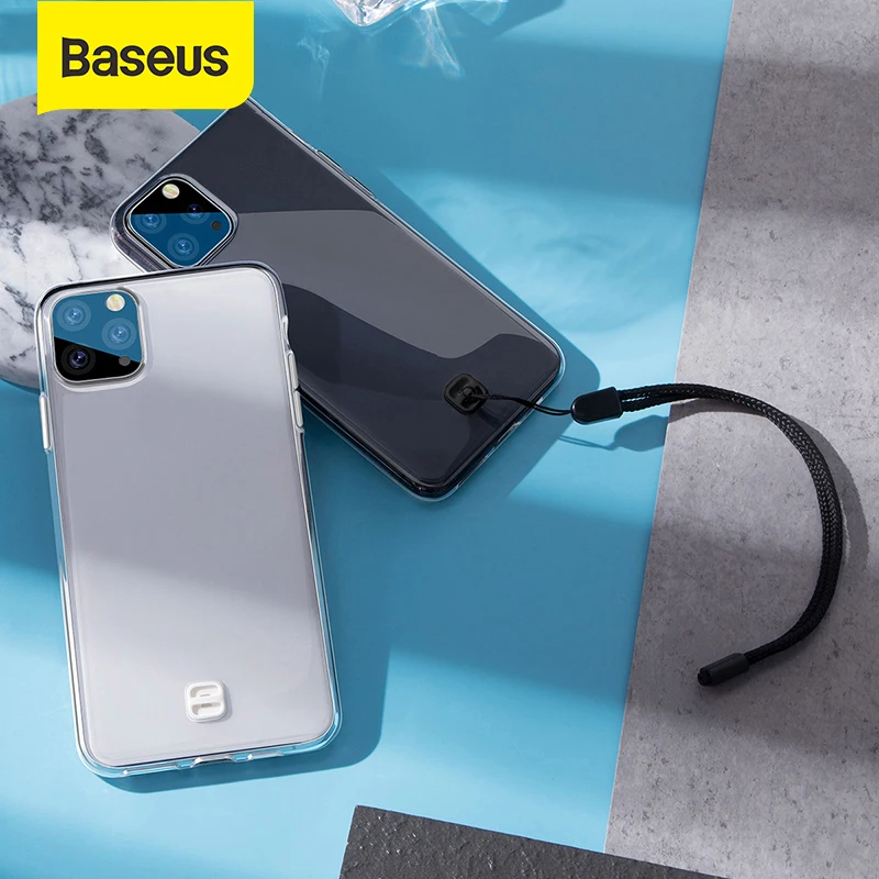 Baseus Transparent Phone Case For iPhone 11 Pro Max Hanging Rope Soft TPU Cell Shell | Мобильные телефоны и аксессуары