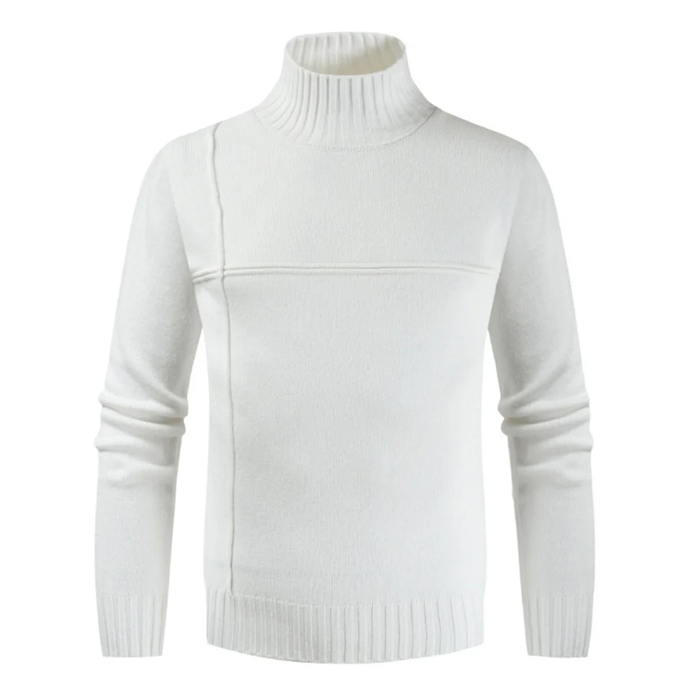 Spring Fall Male Casual Slim Knit Sweater Striped Stitching Korean Turtleneck Solid Color Men's Sweater Long Sleeve Men Tops
Spring Fall Male Casual Slim Knit Sweater Striped Stitching Korean Turtleneck Solid Color Men's Sweater Long Sleeve Men Tops
