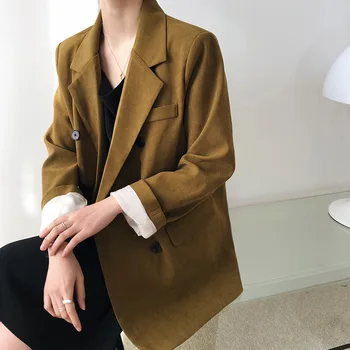 2020 Spring New Arrive Women Casual Blazers Full Regular Sleeve Solid Double Breasted Office Lady Loose Mid-length Korean Top
2020 Spring New Arrive Women Casual Blazers Full Regular Sleeve Solid Double Breasted Office Lady Loose Mid-length Korean Top