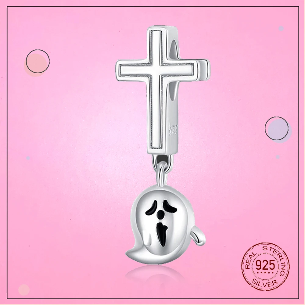 925 sterling silver cross ghost charm bead charm suitable for original charm bracelet pendant lady halloween accessory
925 sterling silver cross ghost charm bead charm suitable for original charm bracelet pendant lady halloween accessory