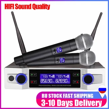 Professional UHF Wireless Karaoke Microphone System LCD Display + Dual Handheld Mic for Home Party KTV Russia Express Shipping
Professional UHF Wireless Karaoke Microphone System LCD Display + Dual Handheld Mic for Home Party KTV Russia Express Shipping