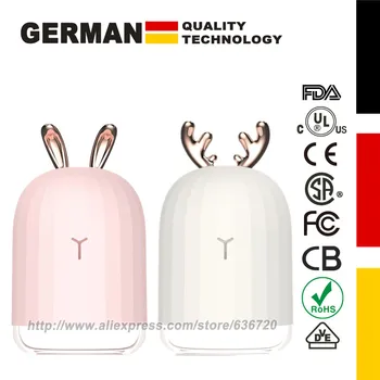 USB Cool Mist Humidifier with Breathing Light, Rabbit and Deer design for Bedroom Home Office 220ml with Timed auto Shutdown
USB Cool Mist Humidifier with Breathing Light, Rabbit and Deer design for Bedroom Home Office 220ml with Timed auto Shutdown