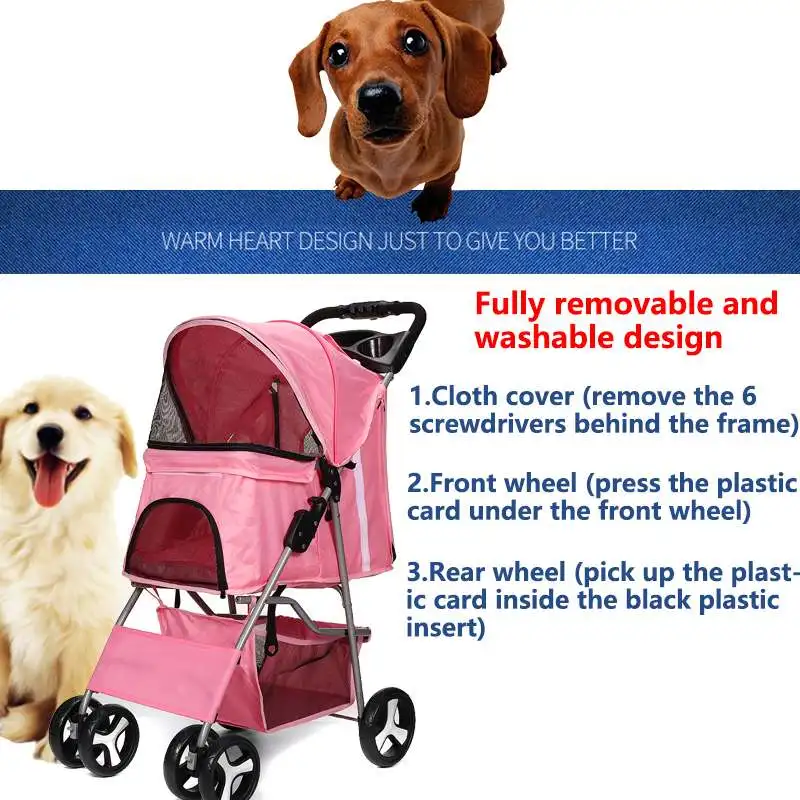 Pet Dog Carrier Stroller for Dog Cat Outdoor Dog Carts Wind Rain Proof for Pet Baby Carts Light Foldable Cat Dog Jogger Stroller Pet Dog Carrier Stroller for Dog Cat Outdoor Dog Carts Wind Rain Proof for Pet Baby Carts Light Foldable Cat Dog Jogger Stroller