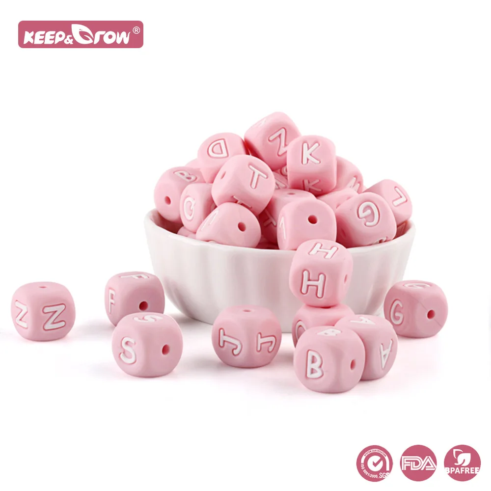 Keep&Grow 100Pcs Alphabet Letter Beads Silicone English Letters DIY Personalized Name For Baby Teething Pacifier chain Makeing
Keep&Grow 100Pcs Alphabet Letter Beads Silicone English Letters DIY Personalized Name For Baby Teething Pacifier chain Makeing