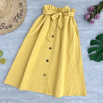 2020 Autumn New Arrival Korean Version Solid Color Skirt Cotton Bow Pocket A-line Skirt Single-breasted Skirt Free Shipping
2020 Autumn New Arrival Korean Version Solid Color Skirt Cotton Bow Pocket A-line Skirt Single-breasted Skirt Free Shipping