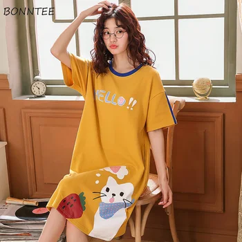 Nightgowns Women Printing Kawaii Japanese-Style Sweet Girly Style Summer Womens Casual Cotton Soft Sleepshirt Cute Elegant Daily
Nightgowns Women Printing Kawaii Japanese-Style Sweet Girly Style Summer Womens Casual Cotton Soft Sleepshirt Cute Elegant Daily
