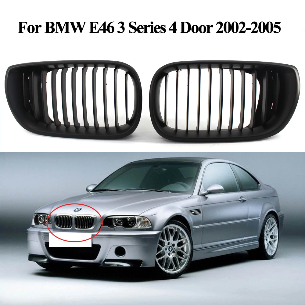 2PCS Gloss Black Kidney Front Grille For BMW E46 3 Series 4 Door 2002-2005 Car Stylling Accessories New Car Front Grilles Se23
2PCS Gloss Black Kidney Front Grille For BMW E46 3 Series 4 Door 2002-2005 Car Stylling Accessories New Car Front Grilles Se23