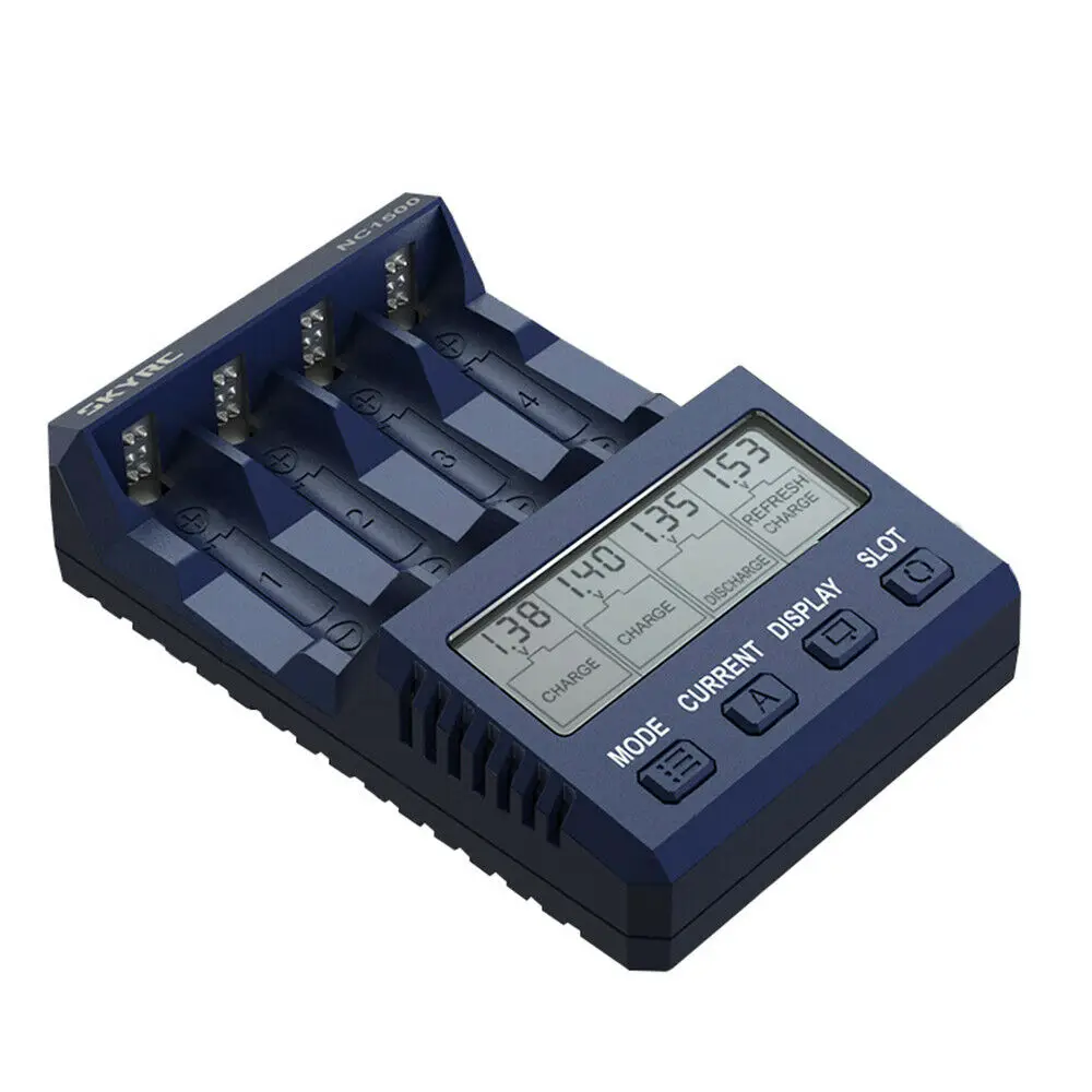 SKYRC NC1500 5V 2.1A 4 Slots LCD AA/AAA NiMH Battery Charger Discharger & Analyzer For RC Models
SKYRC NC1500 5V 2.1A 4 Slots LCD AA/AAA NiMH Battery Charger Discharger & Analyzer For RC Models