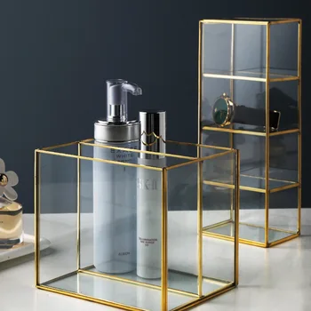 Nordic Gold Grid Glass Flip Storage Tank Box Luxury Modern Cosmetics Storage Box Container Micro-Landscape Flower Room
Nordic Gold Grid Glass Flip Storage Tank Box Luxury Modern Cosmetics Storage Box Container Micro-Landscape Flower Room