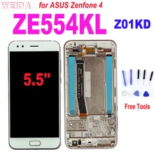Bloc écran tactile LCD de remplacement avec châssis, 5.5 pouces, pour ASUS Zenfone 4 ZE554KL Z01KD=
