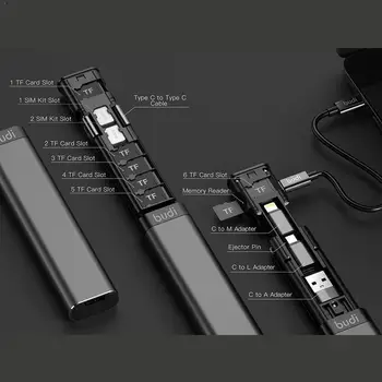 BUDI Multi-function Smart Adapter Card Storage Data USB KIT Multi-Cable SIM Memory TF card 6 Cable Cable Box Reader types O9J6
BUDI Multi-function Smart Adapter Card Storage Data USB KIT Multi-Cable SIM Memory TF card 6 Cable Cable Box Reader types O9J6