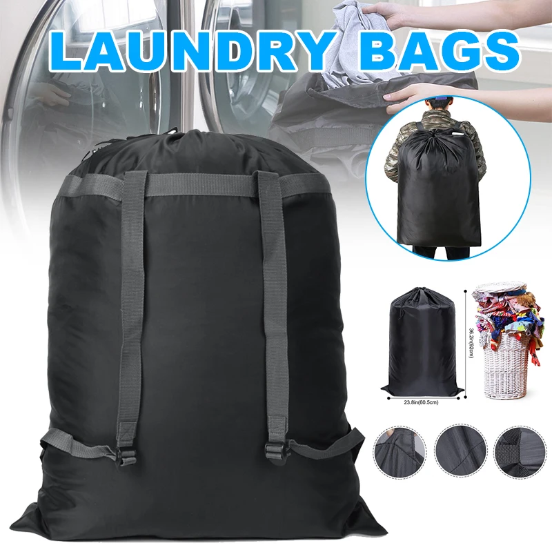 

Large Laundry Bag Heavy Duty Polyester Washing Backpack With 2 Adjustable Shoulder Straps For School Camping Cesto Ropa Sucia