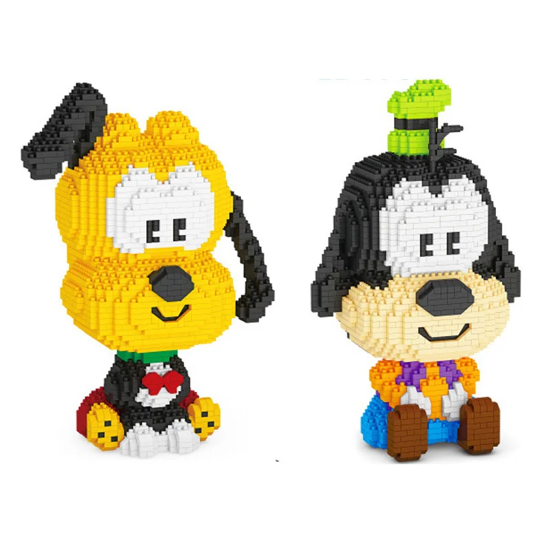 Милые Мультяшные животные Собаки Фигурки микро алмаз блок Goofies Plutoes nanobricks модель