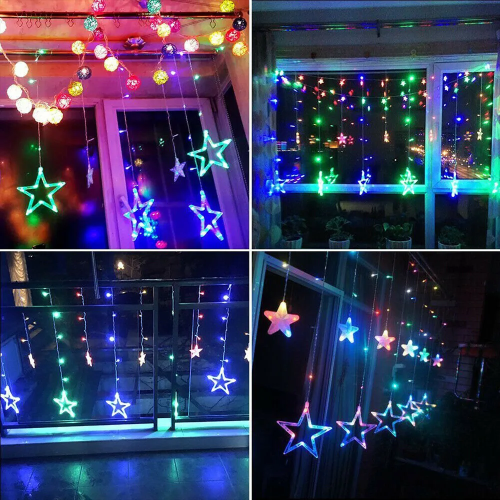 LED Size Star Icicle Curtain Christmas Garland Star LED String Light Wedding Party Home Window Party Decor Light With Tail Plug
LED Size Star Icicle Curtain Christmas Garland Star LED String Light Wedding Party Home Window Party Decor Light With Tail Plug