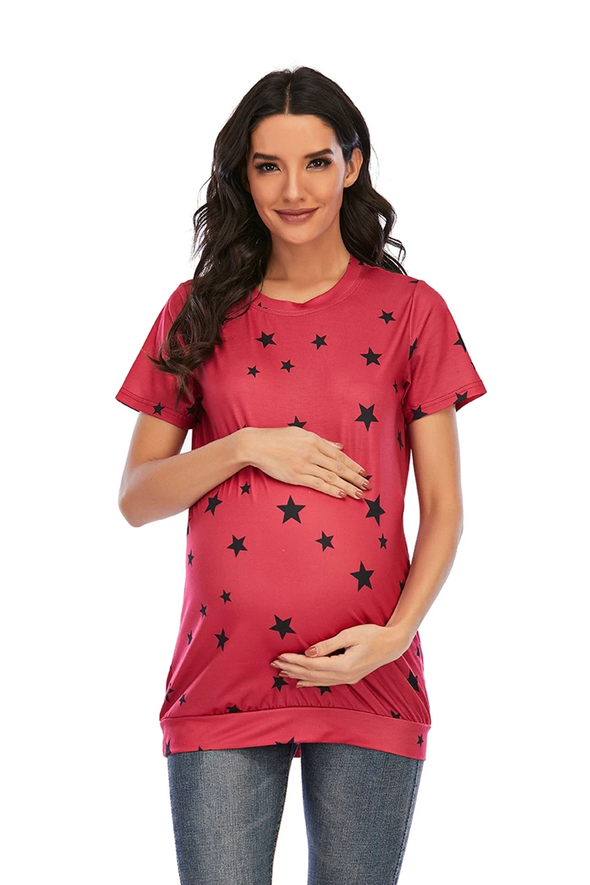 New European and American style five-pointed star printed short-sleeved T-shirt for pregnant women fashion all-match maternity w
New European and American style five-pointed star printed short-sleeved T-shirt for pregnant women fashion all-match maternity w
