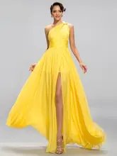A-Line Pleats One-Shoulder Split-Front Evening Gowns Long Yellow Prom Dresses 2021 Vestidos De Noiva Custom Made
A-Line Pleats One-Shoulder Split-Front Evening Gowns Long Yellow Prom Dresses 2021 Vestidos De Noiva Custom Made