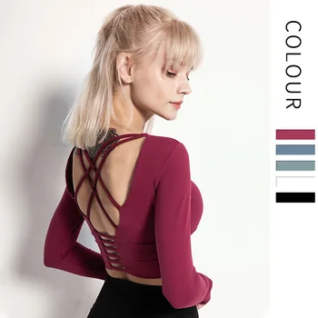 Fitness Women Skinny Sweatshirt Chest Pad Nude Yoga Wear Long Sleeve Beauty back
Fitness Women Skinny Sweatshirt Chest Pad Nude Yoga Wear Long Sleeve Beauty back