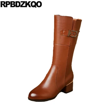 fall fur block women brown genuine leather 2019 female side zip boots round toe autumn shoes high quality winter mid calf chunky
fall fur block women brown genuine leather 2019 female side zip boots round toe autumn shoes high quality winter mid calf chunky