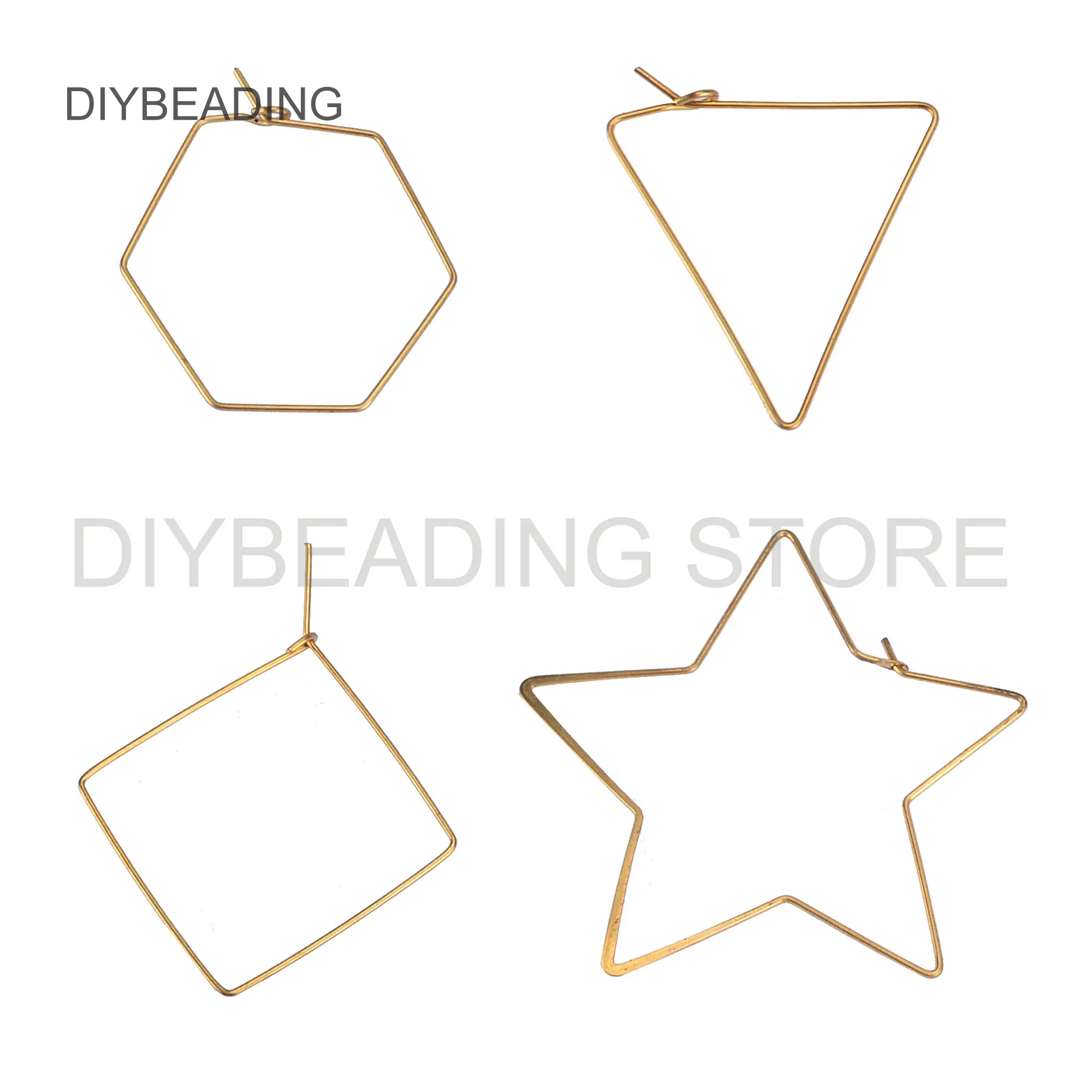 20-100 Pcs Brass Ear Wires Component for Earrings Making Square/ Triangle/ Hexagon/Star Geometric Earwire Hoop Finding Wholesale
20-100 Pcs Brass Ear Wires Component for Earrings Making Square/ Triangle/ Hexagon/Star Geometric Earwire Hoop Finding Wholesale