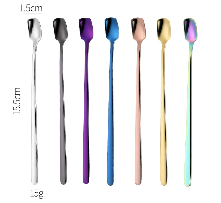 Description Picture 2 of item304 Stainless steel dinnerware set spoon tea spoon Dessert coffee ice cream spoons Kitchen accessories Bar tools new long handle