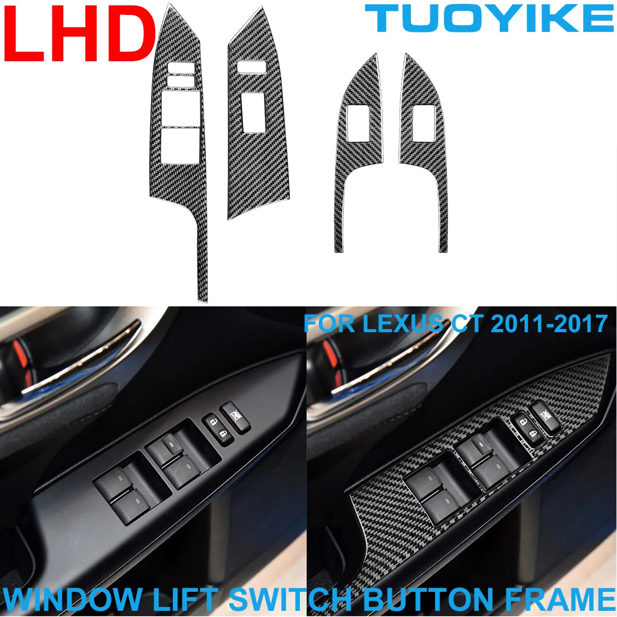 LHD RHD Car Styling Carbon Fiber Window Lift Switch Button Panel Frame Trim Decorative Sticker Model-C For LEXUS CT 2011-2017
LHD RHD Car Styling Carbon Fiber Window Lift Switch Button Panel Frame Trim Decorative Sticker Model-C For LEXUS CT 2011-2017