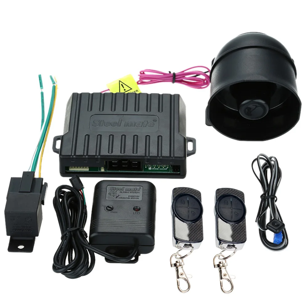 

Steelmate 838N 1 Way Car Alarm System Central Locking System Window Closer Anti-hijacking Remote Trunk Release with Transmitter