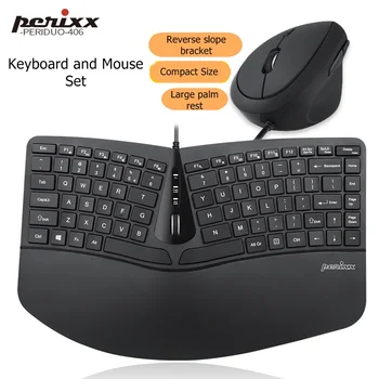 Perixx Periduo-406 Wired Compact Ergonomic Split Design Keyboard and Vertical Mouse Combo
Perixx Periduo-406 Wired Compact Ergonomic Split Design Keyboard and Vertical Mouse Combo
