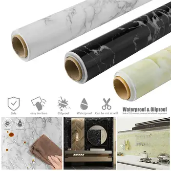 60x300cm Waterproof Oil-proof Marble Self Adhesive Wallpaper Vinyl Film Wall Stickers Kitchen Cupboard Home Improvement 
60x300cm Waterproof Oil-proof Marble Self Adhesive Wallpaper Vinyl Film Wall Stickers Kitchen Cupboard Home Improvement
