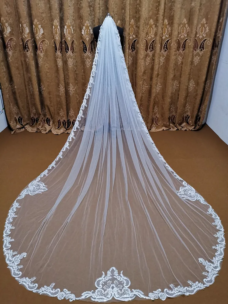 wedding veils White Ivory 5M Cathedral Long Lace Edge Bridal Veil with Comb Wedding Accessories Bride Veu Wedding Accessories
wedding veils White Ivory 5M Cathedral Long Lace Edge Bridal Veil with Comb Wedding Accessories Bride Veu Wedding Accessories