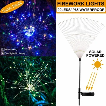 Outdoor LED Solar Fireworks Lights 90 LEDs 8 Brightness Adjustable Waterproof Flash String Light For Lawn Garden Christmas
Outdoor LED Solar Fireworks Lights 90 LEDs 8 Brightness Adjustable Waterproof Flash String Light For Lawn Garden Christmas