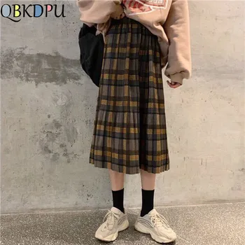 Plus Size Autumn Winter Women Wool Pleated Skirt Elastic Waist With Belt Plaid Mid Skirts 2019 Casual Loose Ladies Office Skirts
Plus Size Autumn Winter Women Wool Pleated Skirt Elastic Waist With Belt Plaid Mid Skirts 2019 Casual Loose Ladies Office Skirts
