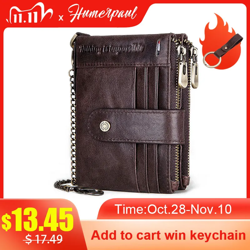 RFID Men Wallets Slim Leather Bifold Hasp Vintage Short Male Purse Coin Pouch Multi-functional Cards Wallet Designer Chain Bag
RFID Men Wallets Slim Leather Bifold Hasp Vintage Short Male Purse Coin Pouch Multi-functional Cards Wallet Designer Chain Bag
