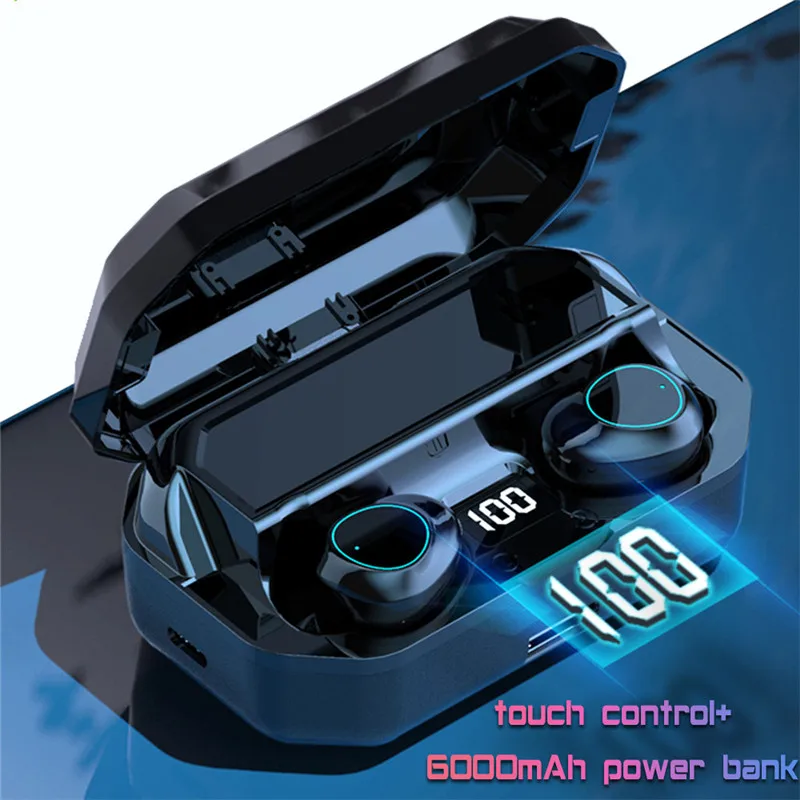 G03 TWS Wireless Bluetooth Earbuds Stereo LED Display 6000mAh Power Bank 9D Stereo Music Headset Touch Bluetooth Earphone 5.0
G03 TWS Wireless Bluetooth Earbuds Stereo LED Display 6000mAh Power Bank 9D Stereo Music Headset Touch Bluetooth Earphone 5.0