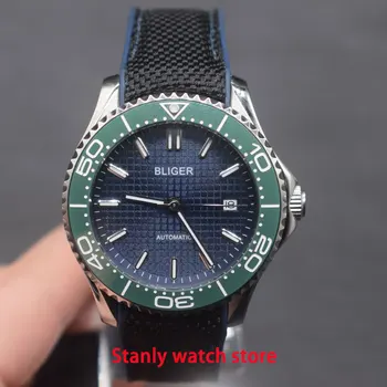 Luxury Brand top Bliger 41mm blue dial luminous marks green ceramic bezel canvas strap miyota automatic movement men's watch
Luxury Brand top Bliger 41mm blue dial luminous marks green ceramic bezel canvas strap miyota automatic movement men's watch