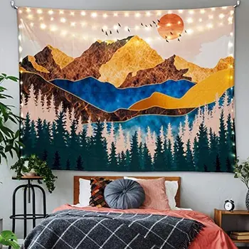 Sun Trippy Mountain Forest Trees Psychedelic Galaxy Hippie Landscape Tapestry Wall Hanging For Living Room Boho Home Decor
Sun Trippy Mountain Forest Trees Psychedelic Galaxy Hippie Landscape Tapestry Wall Hanging For Living Room Boho Home Decor