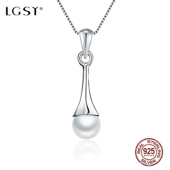 

LGSY Round Pearls Suspension Necklace Pendant 925 Sterling Silver Fashion Jewellery 6-6.5mm Akoya Pearl Pendant For Women FSP246