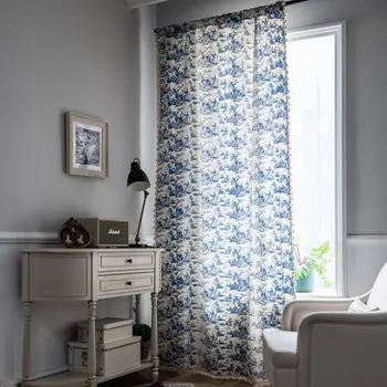 American Vintage Style Short Window Curtains With Tassels Linen Fabric Blue Kitchen Curtains Panels For LIving Room Home Decor
American Vintage Style Short Window Curtains With Tassels Linen Fabric Blue Kitchen Curtains Panels For LIving Room Home Decor