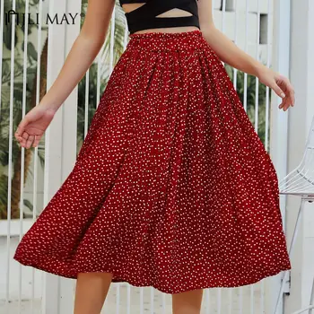 JLI MAY Polka Dot Pleated Long Skirt Women Casual High Wasit Korean Summer Autumn Mid-Calf skirts womens Elastic band
JLI MAY Polka Dot Pleated Long Skirt Women Casual High Wasit Korean Summer Autumn Mid-Calf skirts womens Elastic band