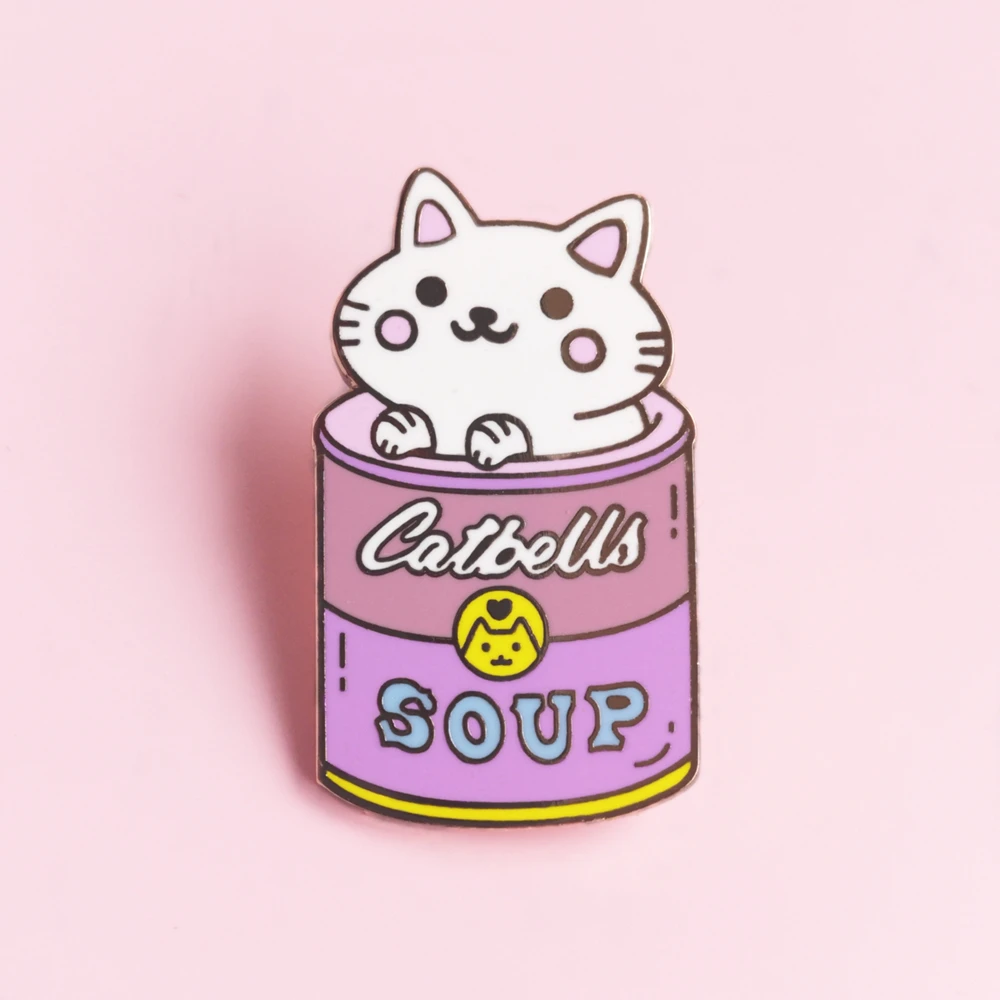 Andy Warhols Inspiration Cute Canned Cat Hard Enamel Pin Fashion Pastel Cartoons Animal Gold Brooch Unique Jewelry Artist Gift
Andy Warhols Inspiration Cute Canned Cat Hard Enamel Pin Fashion Pastel Cartoons Animal Gold Brooch Unique Jewelry Artist Gift