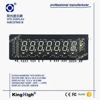 INBC-07MS18 (VFD33-0701A) 7 8-character Weighing Apparatus, Electronic Scale Screen, Vacuum Fluorescent Screen
INBC-07MS18 (VFD33-0701A) 7 8-character Weighing Apparatus, Electronic Scale Screen, Vacuum Fluorescent Screen