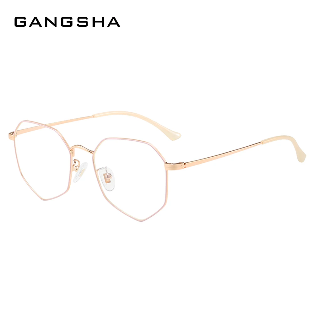 GANGSHA Fashion Unisex Anti Blue Light Glasses Frame Women Men Lens Simple Metal Polygon Anti-blue Clear Eyewear Frames 00003 
GANGSHA Fashion Unisex Anti Blue Light Glasses Frame Women Men Lens Simple Metal Polygon Anti-blue Clear Eyewear Frames 00003
