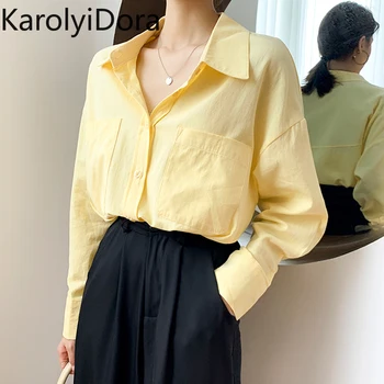 Basic White Shirts for Women Spring Summer Turn-down Collar Double Pockets Office Ladies Blouse Female Tops Blusas 2020
Basic White Shirts for Women Spring Summer Turn-down Collar Double Pockets Office Ladies Blouse Female Tops Blusas 2020