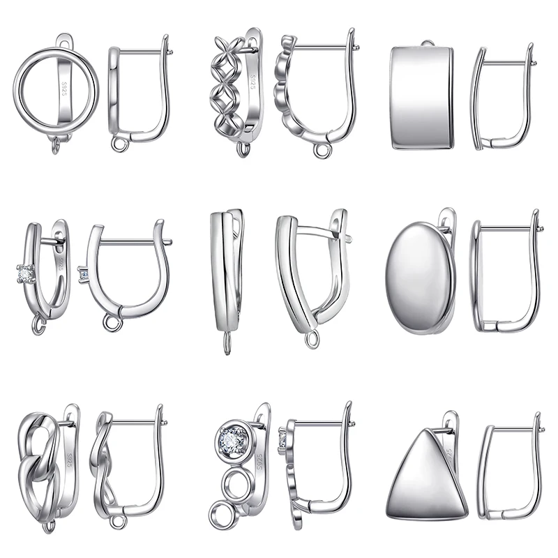 

New Arrival 925 Sterling Silver Earring Findings Clasps Hooks Fittings Making DIY Accessories Jewelry For Women 1 Pair