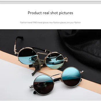 Retro Steampunk Circle Vintage Round Flip Up Sunglasses Women Men Punk Style Sunglass Metal Frame Black Sun Glasses Male UV400
Retro Steampunk Circle Vintage Round Flip Up Sunglasses Women Men Punk Style Sunglass Metal Frame Black Sun Glasses Male UV400