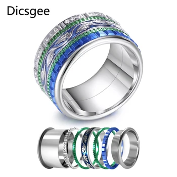 Cremo Vintage Blue Fidget Spinner Ring With Pattern Rotatable For Women Men Stainless Steel Anniversary Rings Argent
Cremo Vintage Blue Fidget Spinner Ring With Pattern Rotatable For Women Men Stainless Steel Anniversary Rings Argent