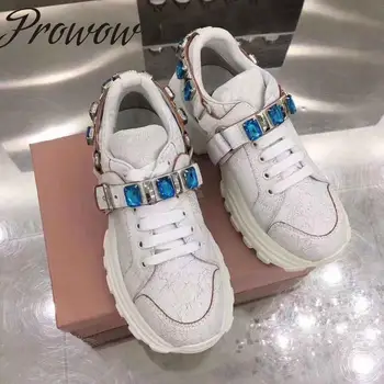 Prowow New Luxury Brand White Genuine Leather Crystal Belt Autumn Boots Round Toe Lace Up Thick Heel Casual Boots Shoes Women
Prowow New Luxury Brand White Genuine Leather Crystal Belt Autumn Boots Round Toe Lace Up Thick Heel Casual Boots Shoes Women