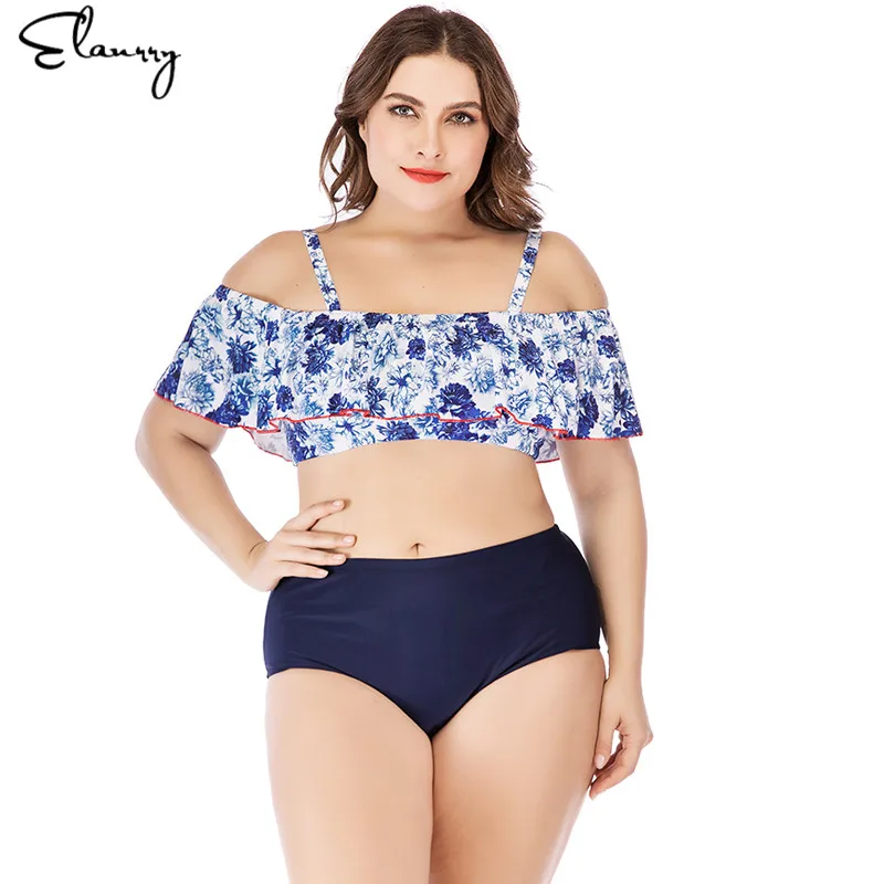 Women High Waisted Bikini Set Plus Size Off Shoulder Swimsuit Floral Print Padded Swimwear 2019 Summer Mujer Bathing Suits
Women High Waisted Bikini Set Plus Size Off Shoulder Swimsuit Floral Print Padded Swimwear 2019 Summer Mujer Bathing Suits