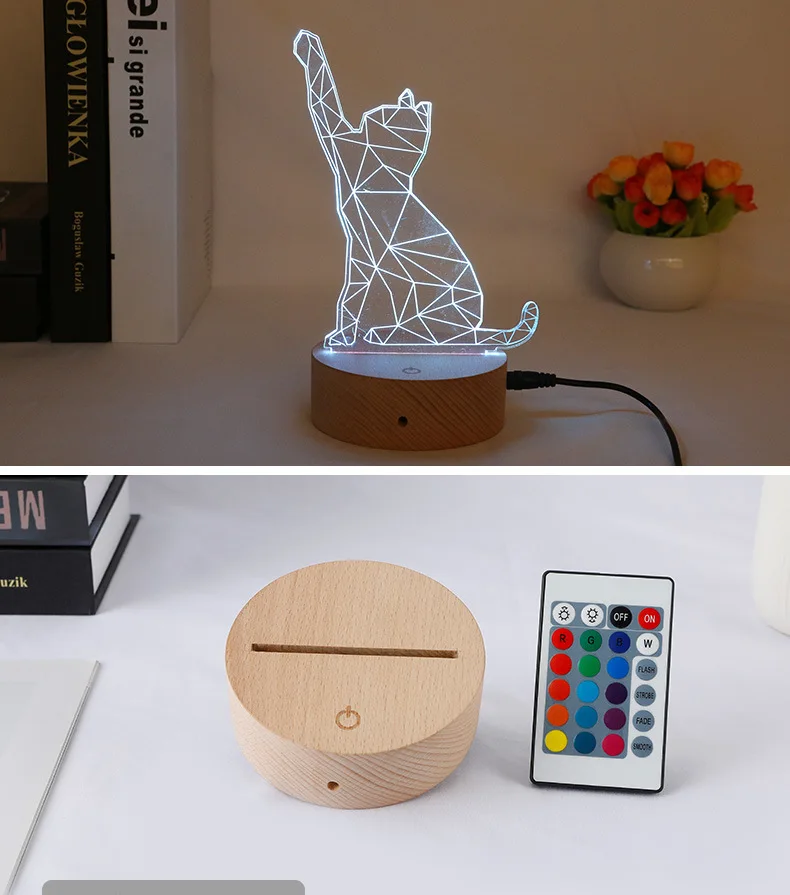 3W Bedroom Decor Lamp Luminar Touch/Remote Control Wooden Base For LED 3D Night Light Indoor USB Sensor Light UV Led Lamps
3W Bedroom Decor Lamp Luminar Touch/Remote Control Wooden Base For LED 3D Night Light Indoor USB Sensor Light UV Led Lamps
